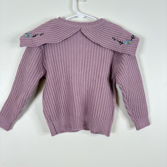 Moonut Purple Toddler Cardigan with Floral Embroidery size 3T - Picture 4 of 7